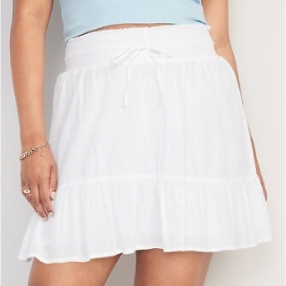 Old Navy High Waisted Smocked tiered crinkled mini skirt size XL